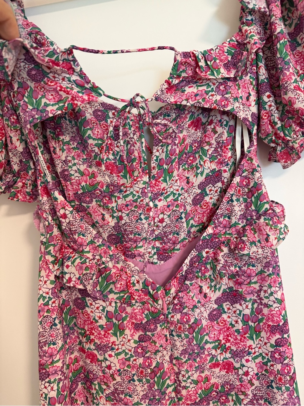 For Love & Lemons Katarina Midi Dress Pink Floral Size XS EUC - Picture 4 of 8